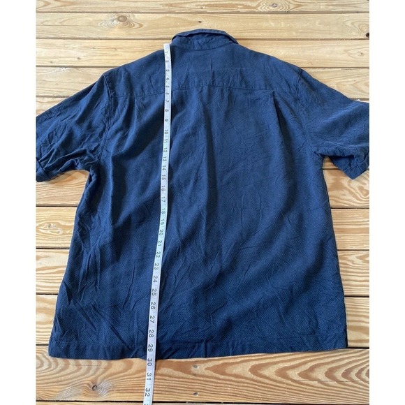 Jamaica Jaxx Button Up Silk Shirt Size Large Men’s Black Short Sleeve - Picture 6 of 7